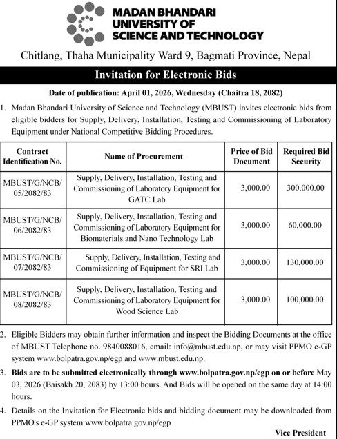 Invitation Of Electronic Bids 